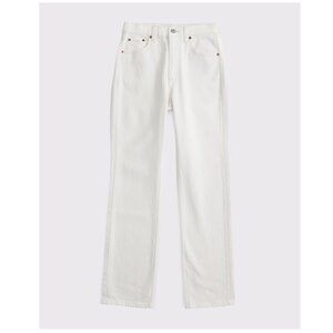 Abercrombie Curve Love - Ultra High Rise Ankle Straight Jean (Cream) - Size 32